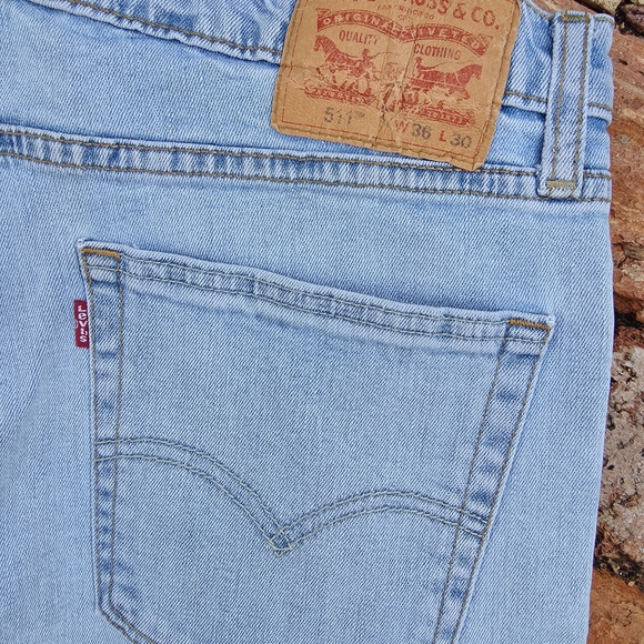 Levi's Classic Light Blue Straight Jeans 510 36x30 - Picture 6 of 6
